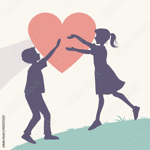 Silhouette of love vector illustration free download.