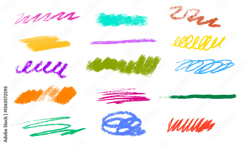 Obraz premium Crayon or chalk undeline and highlight stroke. Hand drawn strikethrought with brush or pencil texture