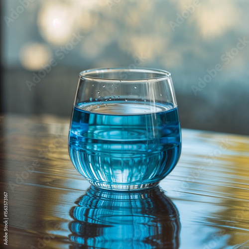 glass of water on the table