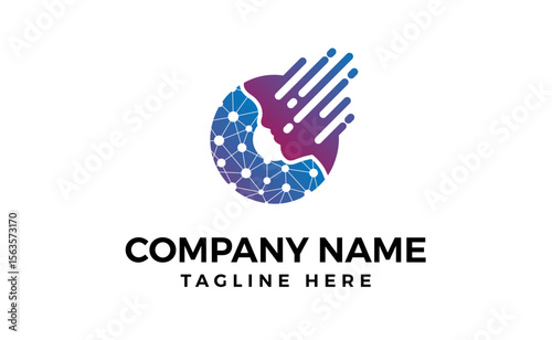 Gradient abstract technology company logotype