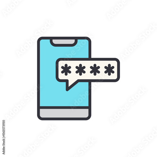 Cellular Device Security Pin Code Message Display Icon Style
