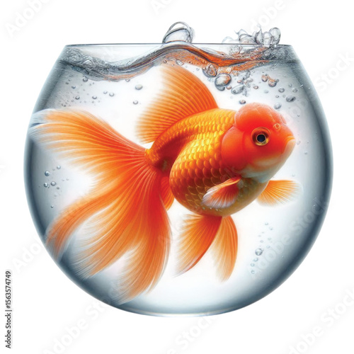 Goldfish with Aquarium transparent