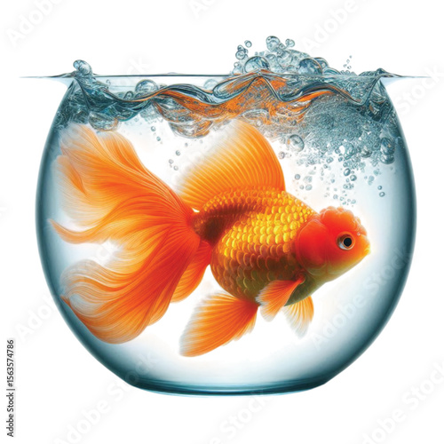Goldfish with Aquarium transparent