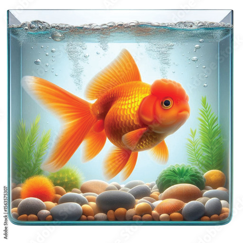 Goldfish with Aquarium transparent