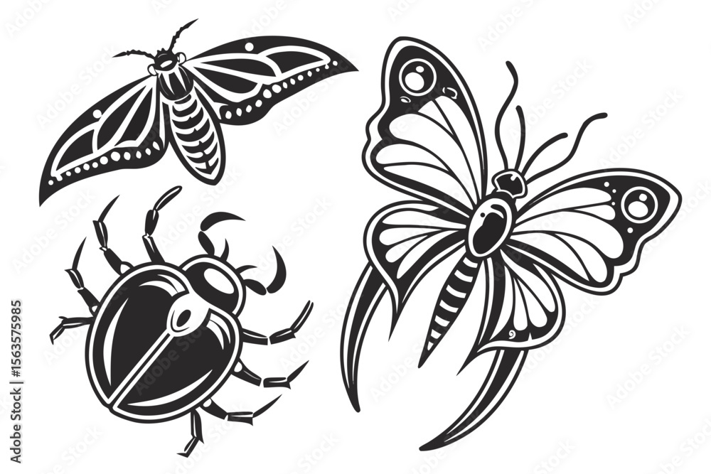 Obraz premium butterfly tattoo vector