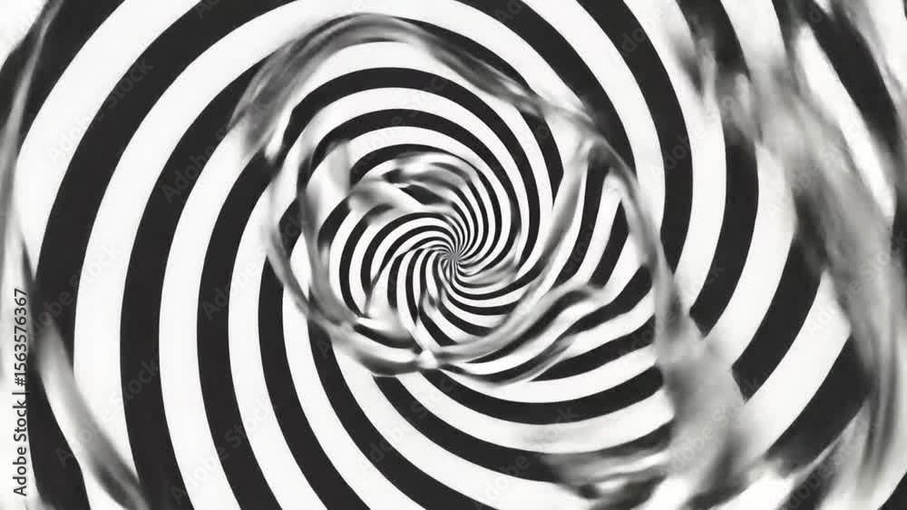 Abstract black white spiral motion