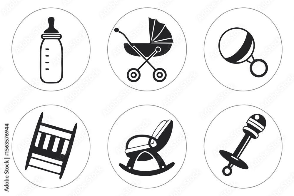 Fototapeta premium vector illustration of a set of icons for design