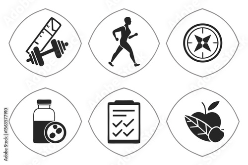 vector set of beach icons