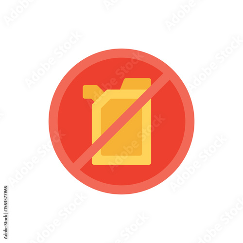 Illustration of no fuel container prohibition sign vector illustration for safety regulations and warning messages design use vector