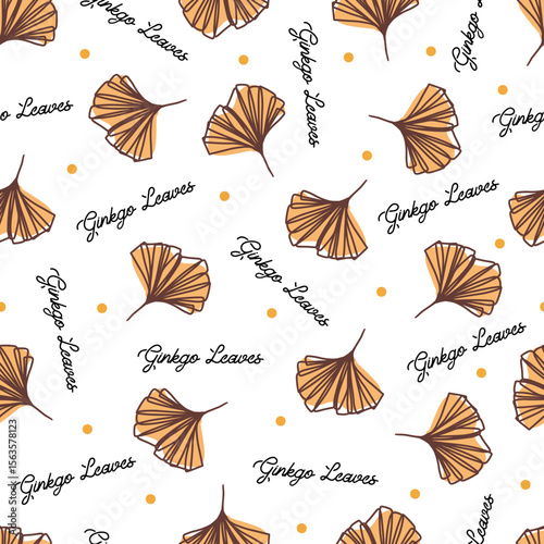Fall Ginkgo Leaves Dust Wind Vector Pattern can be use for background, template, and apparel design