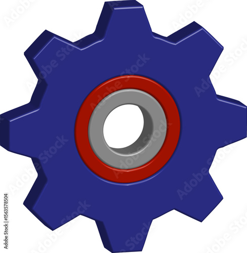 3D Gear Icon - Settings & Preferences Symbol