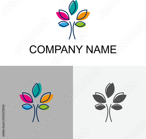Family tree logo design vector with unique abstract style