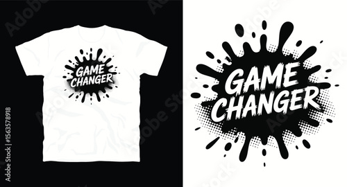Game Changer motivational typography t-shirt design, inspirational quote, motivational slogan for fitness, life, success, positive mindset, casual apparel, t-shirt design
