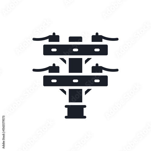illustration of an electrical power pole transmission line distribution network electricity supply and service vector