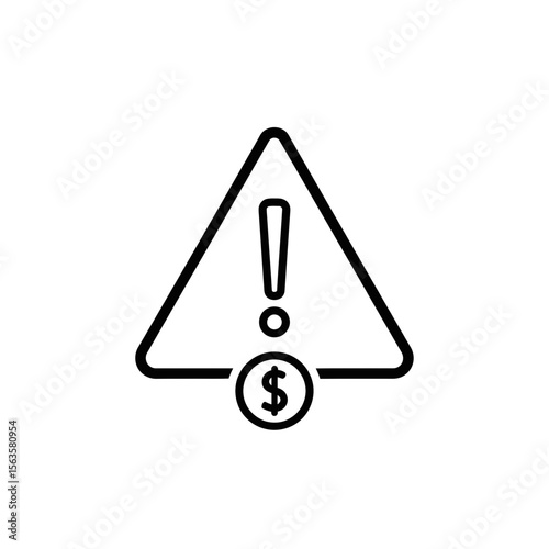 Warning sign with exclamation mark and dollar symbol inside  