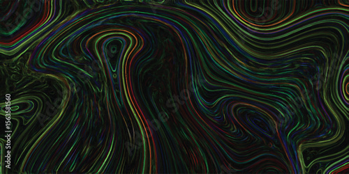 Abstract colorful swirling lines creating a moody textured background design with a dark and evocative aesthetic