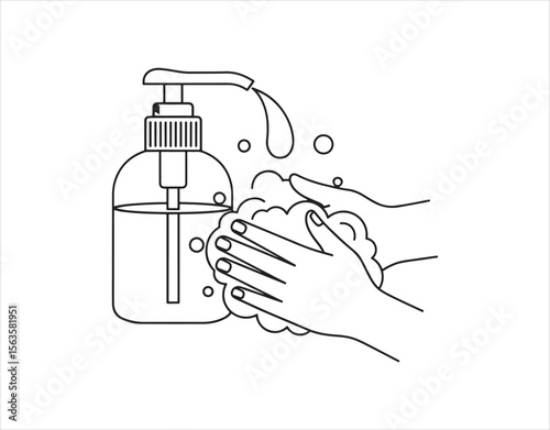 Flat style soap icon emphasizing hand hygiene as a COVID-19 precaution.

