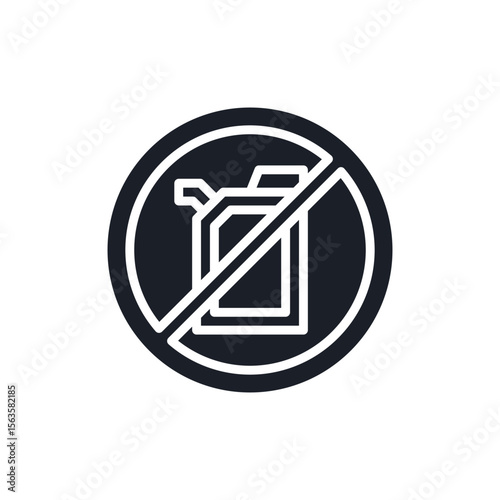 Illustration of no gas can prohibition sign vector illustration for fuel restriction and safety regulations information use vector
