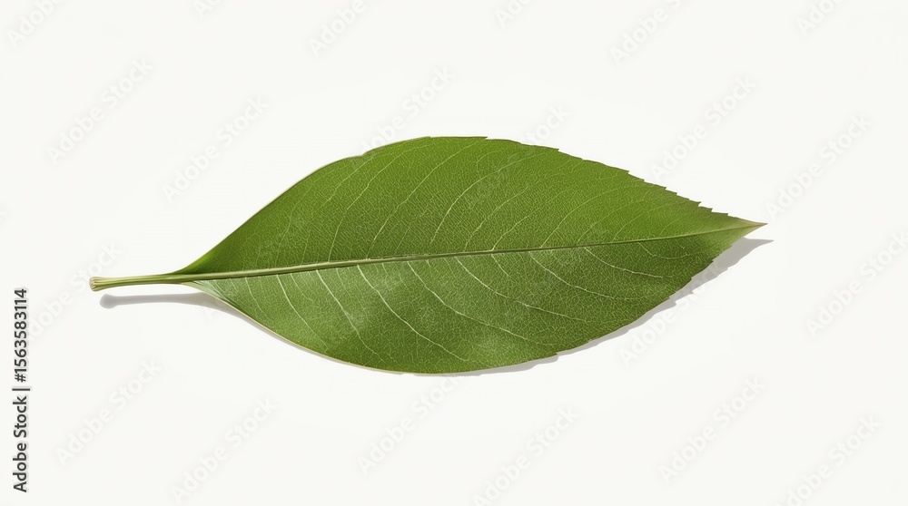 Fototapeta premium green cocoa leaf isolated on white 