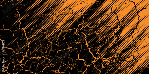 orange black brush Car sticker wrap pattern banner abstract sporty lines black orange color combination grunge brush modern pattern racing motorsport vector design.