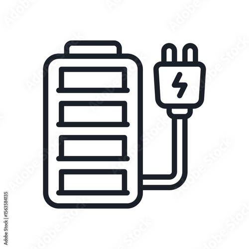 Illustration of battery charging icon vector illustration for power energy and electricity needs simple and clean design vector