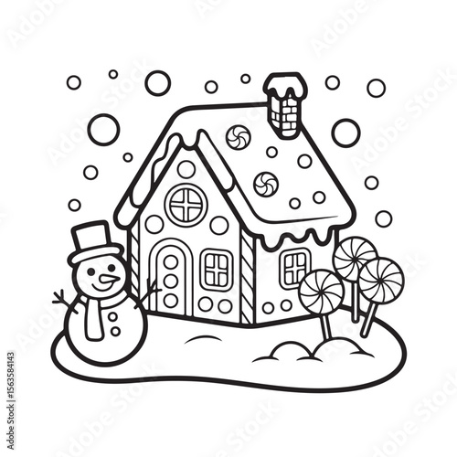 cute candle with holly bold & easy cute christmas coloring page,  Whimsical Gingerbread House Coloring Pages for Kids & Adults, Christmas Coloring Pages, bold & easy cozy winter coloring book pages, 