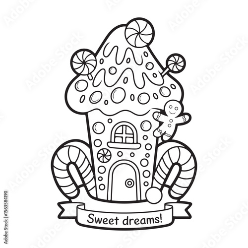 cute candle with holly bold & easy cute christmas coloring page,  Whimsical Gingerbread House Coloring Pages for Kids & Adults, Christmas Coloring Pages, bold & easy cozy winter coloring book pages, 