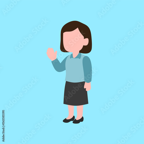 An illustration of  woman teacher flat art style, 