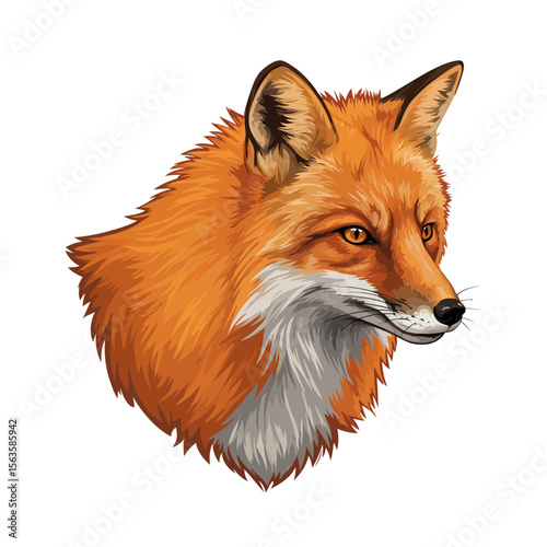red fox vector illustration