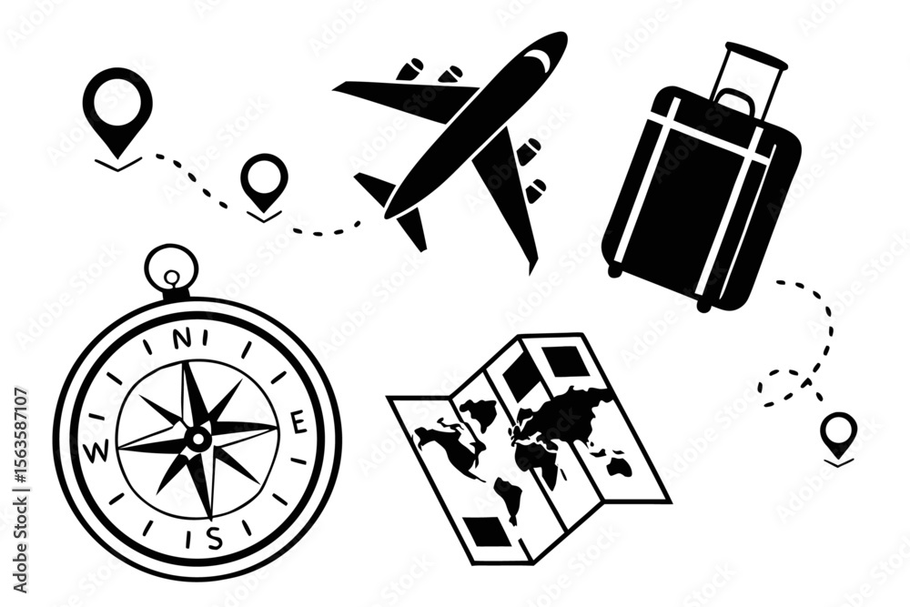 Naklejka premium travel icons set