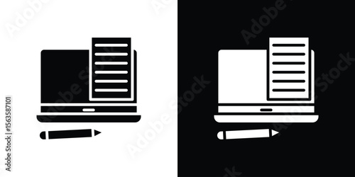 Blended learning icon illustration vector simple designs