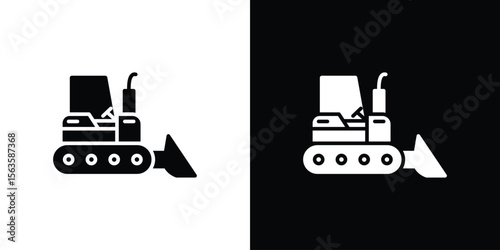 Bulldozer icon illustration vector simple designs