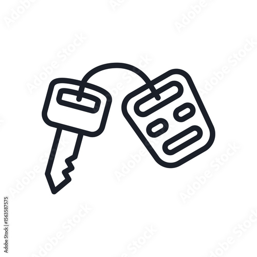 Illustration of car key and remote vector icon illustration for vehicle security and access control system design needs vector