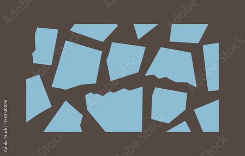 Abstract Blue and Brown Geometric Pattern: Modern Minimalist Design Texture