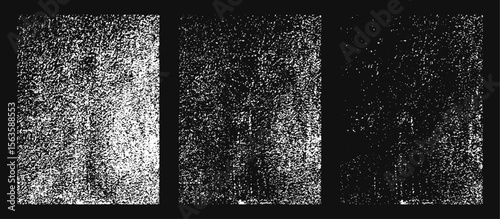 Grunge Overlay Texture Vector Set with Distressed Rough Surface Damaged, Concrete Paint Effect for Poster and T Shirt Design, Spray Ink Splatter Illustration