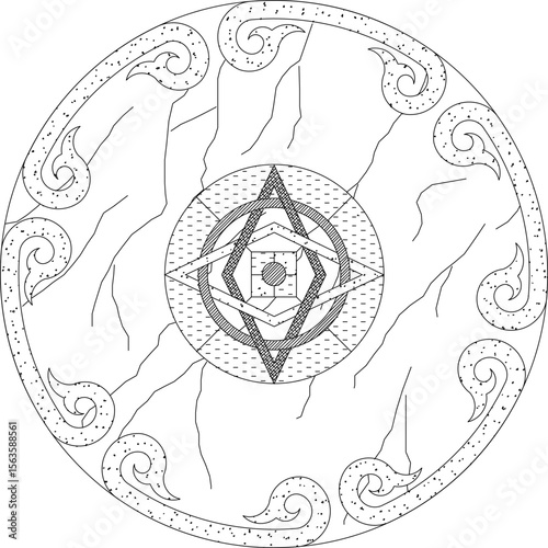 vector illustration design icon logo symbol rosette mandala decoration classic vintage ethnic modern