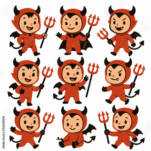 Cute devil kids halloween costumes