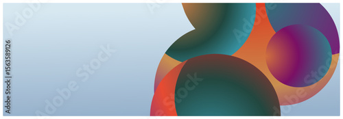 Abstract geometric background with circles and gradients.