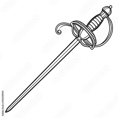 Rapier sword weapon elegant design fencing dueling