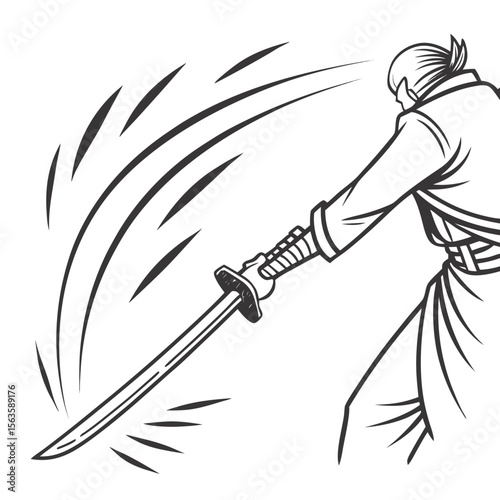 Samurai sword deflecting attack blade martial arts