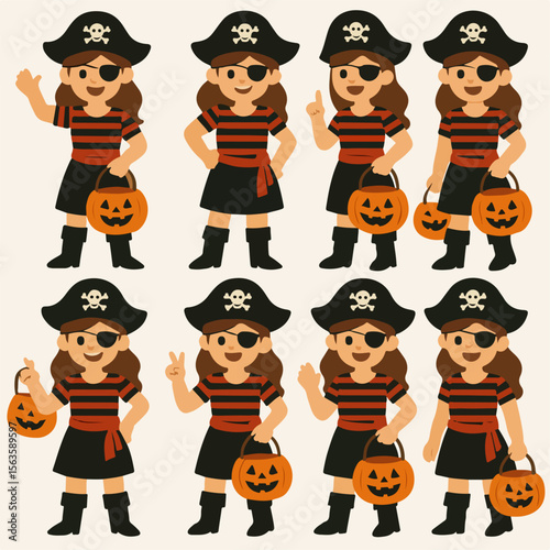 Girl pirate halloween costume characters