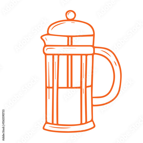 Coffee making shop coffeemaker shop doodle drawing
