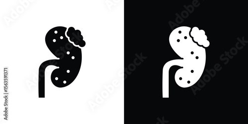 Kidney disease icon illustration vector simple designs