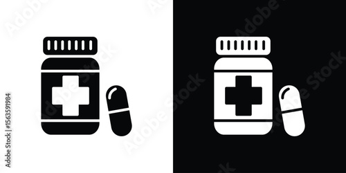 Medicine bottle icon illustration vector simple designs
