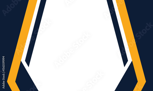 Vertical abstract background with bold navy and orange geometric lines framing a clean white center. Ideal for business templates, marketing designs, or digital banners.