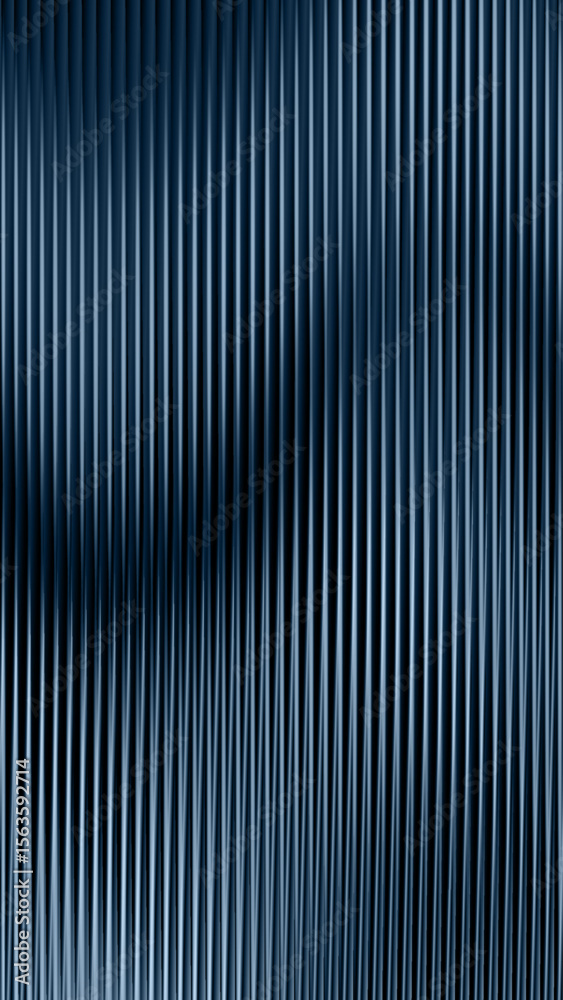 Obraz premium Pearlescent ribbed white glass texture. Frosted acrylic bath wall. Ribbed fluted door window closeup. 3d transparent ribbed glass wallpaper with refraction effect. Reeded glass wallpaper design.
