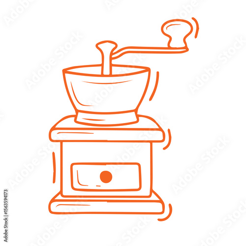 Coffee making shop coffeemaker shop doodle drawing
