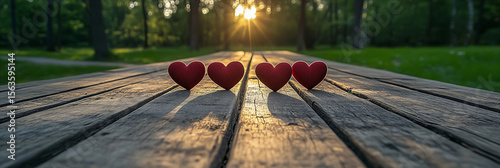 Bright background with hearts for web banner on dark base