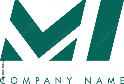 Creative Abstract Initial MI Letter Logo Design