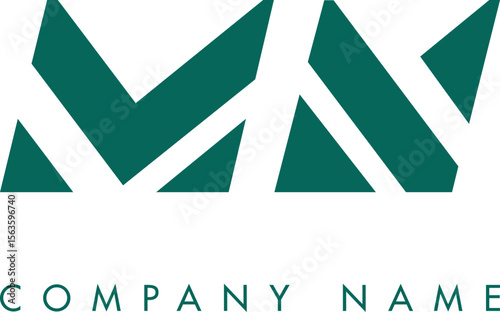 Creative Abstract Initial MN Letter Logo Design